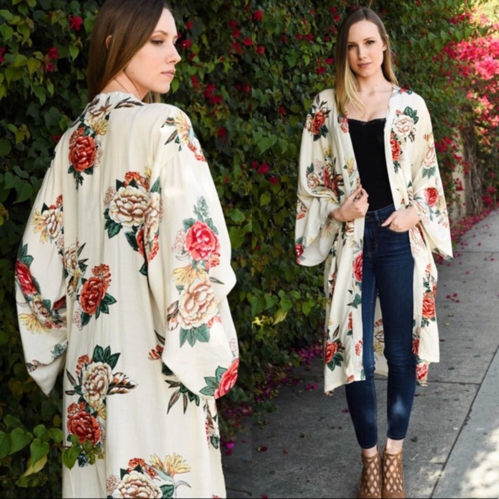 FLORAL KIMONO CARDIGAN
